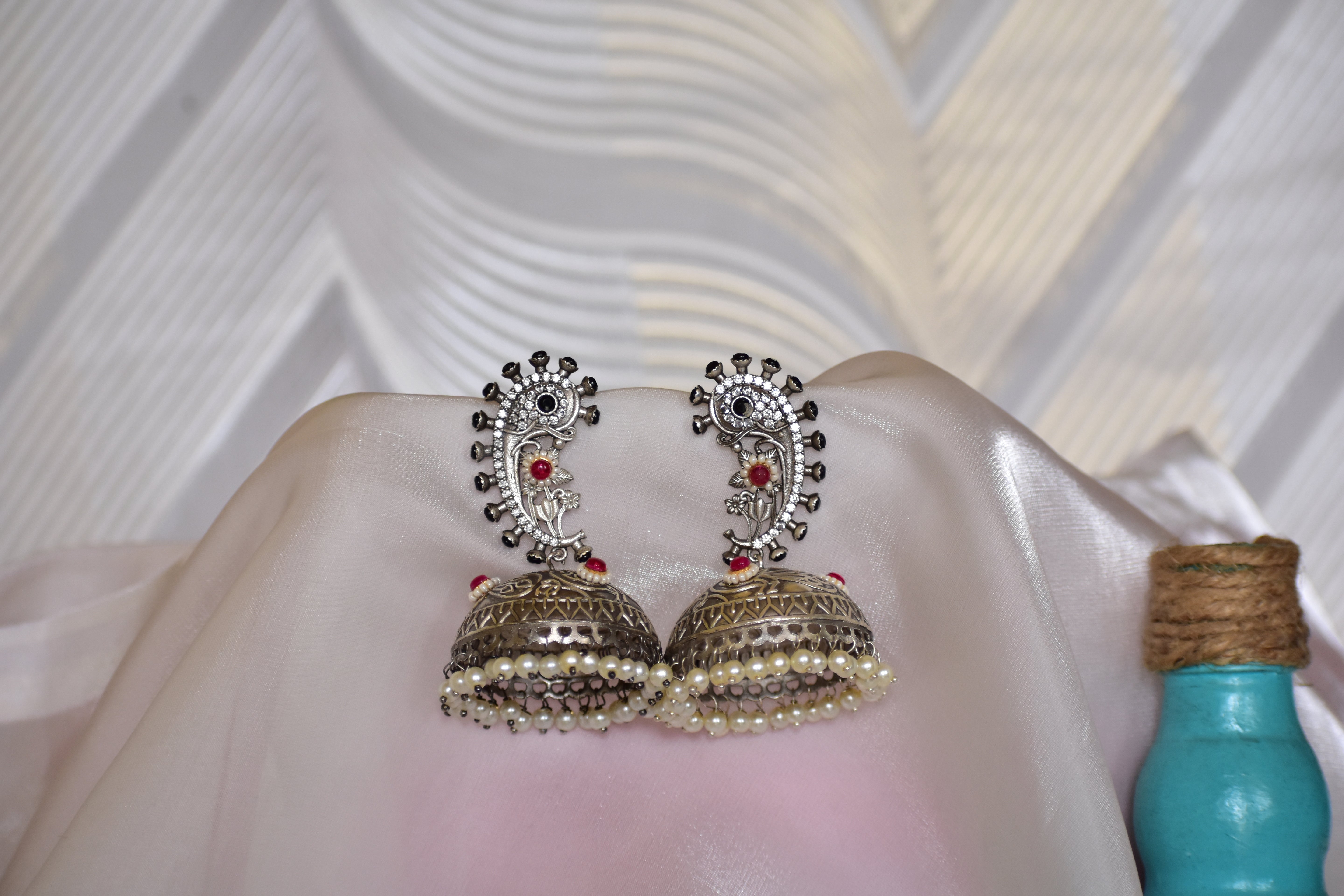 Ruparna Silver Jhumka